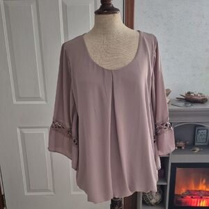 NAIF Mauve Blouse with Lace Detail